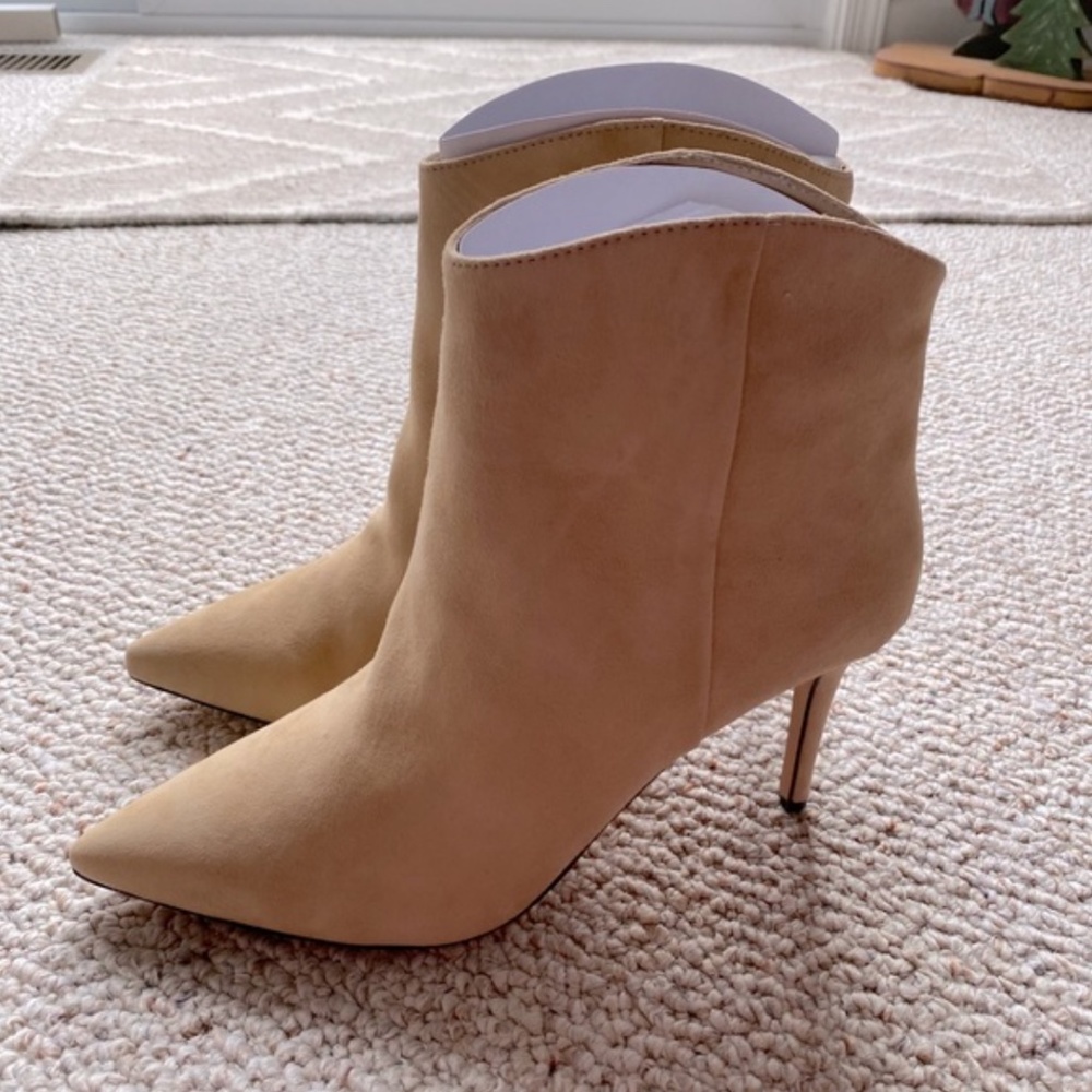 J. Crew Golden Mushroom Suede Shaped Topline Short Boot (NIB) - Picture 1 of 14